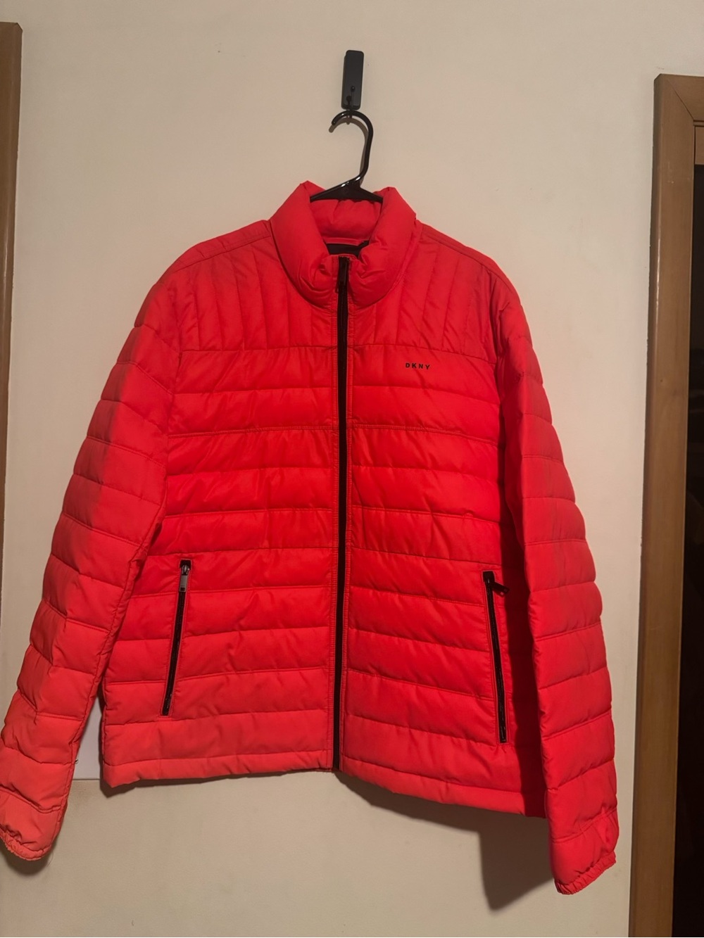 DKNY Puffer Jacket – Neon Orange – Size XL